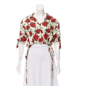 Alexander Wang Floral Silk Crop Top